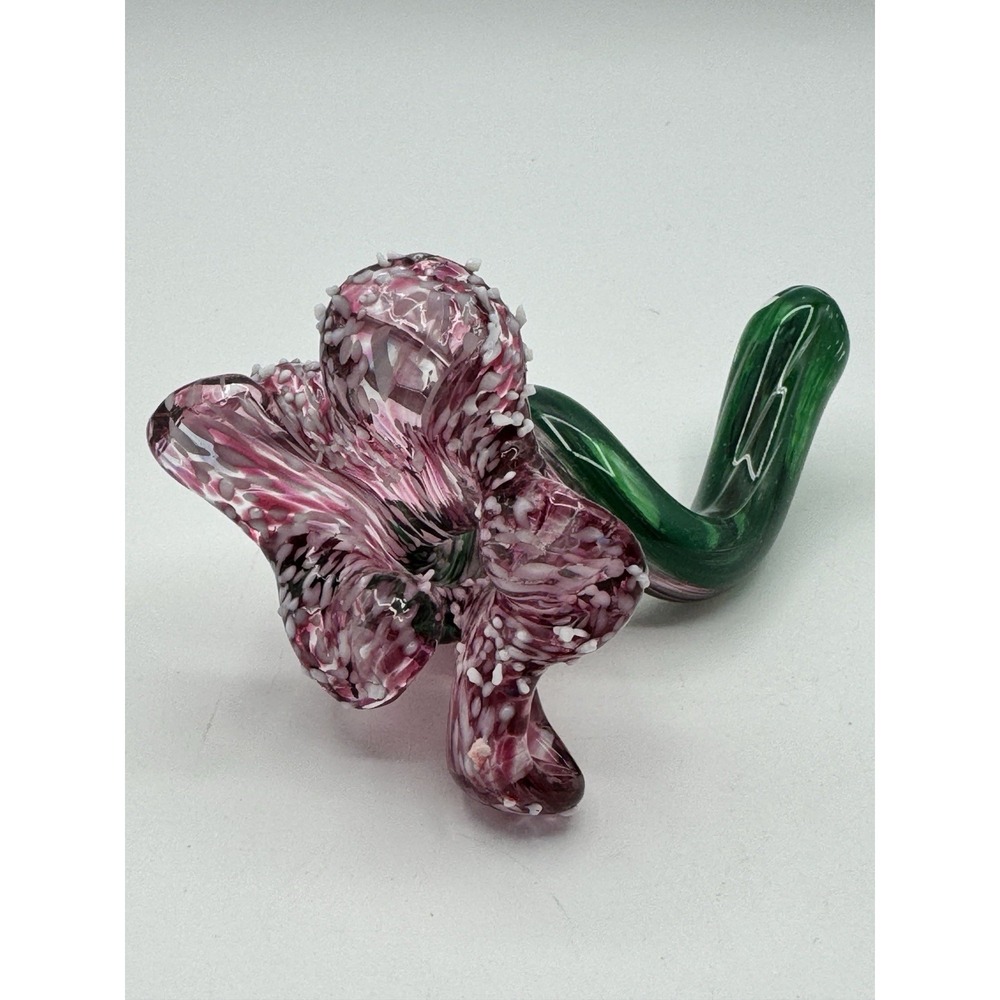 Murano Style Speckled Studio Art Hand Blown Glass Flower Colors